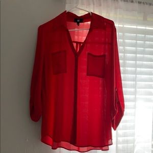 Red Button Down